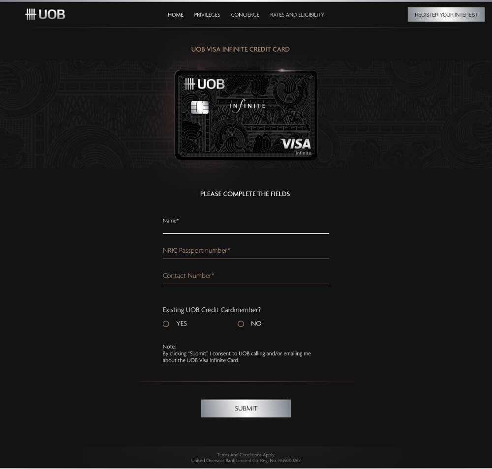 05-REGISTER YOUR INTEREST Uob-visa-infinite-card